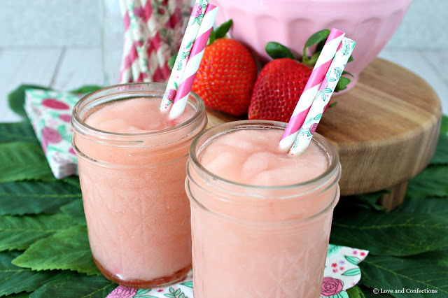 Easy Strawberry Frosé from LoveandConfections.com #BrunchWeek