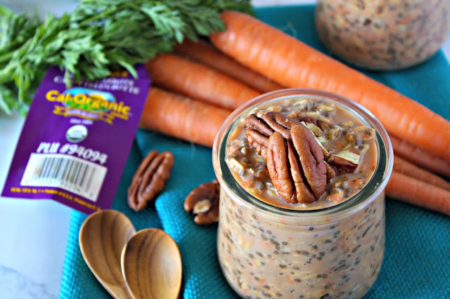 Carrot Cake Overnight Chia Oatmeal from LoveandConfections.com #BrunchWeek