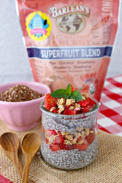 Overnight Strawberry Chia Superfruit Pudding #BrunchwithBarleans #Barleans #sponsored