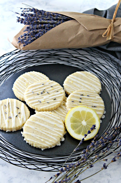 Lemon Lavender Glazed Sugar Cookies from LoveandConfections.com