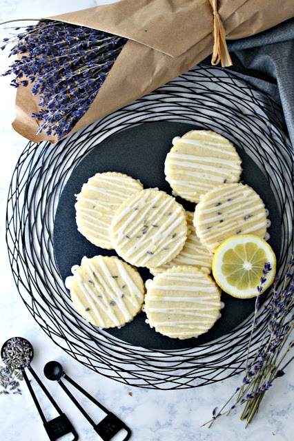 Lemon Lavender Glazed Sugar Cookies from LoveandConfections.com