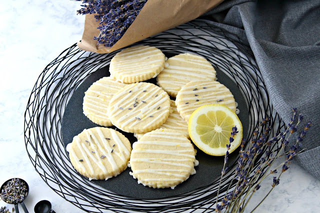 Lemon Lavender Glazed Sugar Cookies from LoveandConfections.com