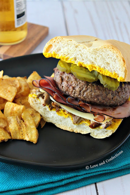 Cuban Sandwich Cheeseburger from LoveandConfections.com #BurgerMonth