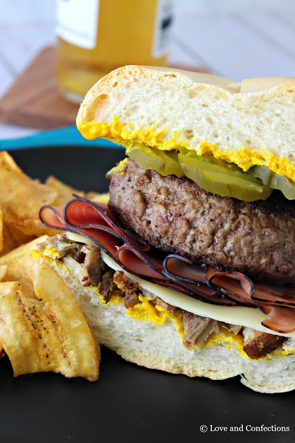 Cuban Sandwich Cheeseburger from LoveandConfections.com #BurgerMonth