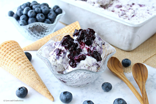 No-Churn Blueberry Cobbler Ice Cream from LoveandConfections.com #sponsored by Florida Dairy Farmers