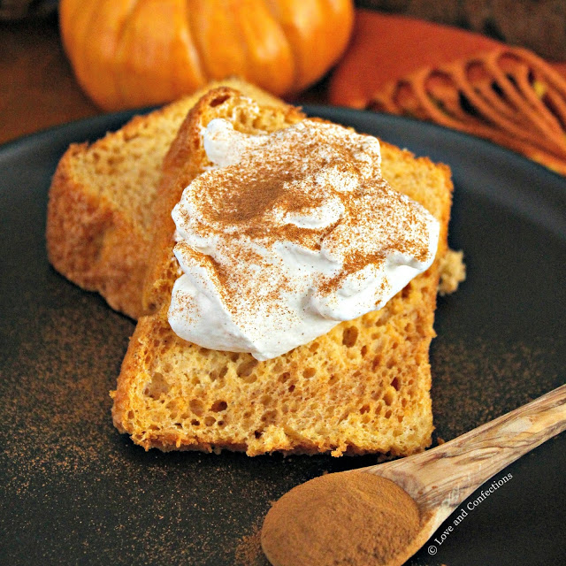 Semi-Homemade Pumpkin Angel Food Cake from LoveandConfections.com #PumpkinWeek