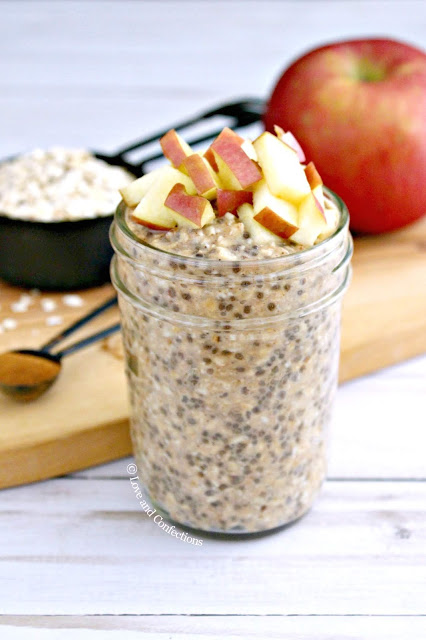 Apple Butter Overnight Chia Oatmeal from LoveandConfections.com #AppleWeek #sponsored