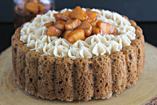 Spiced Apple Cider Charlotte Cake from LoveandConfections.com #AppleWeek #sponsored