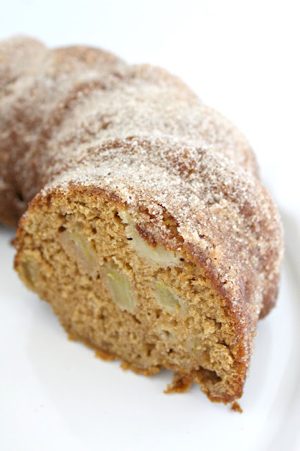 Apple Cider Spiced Donut Cake from LoveandConfections.com #AppleWeek #sponsored