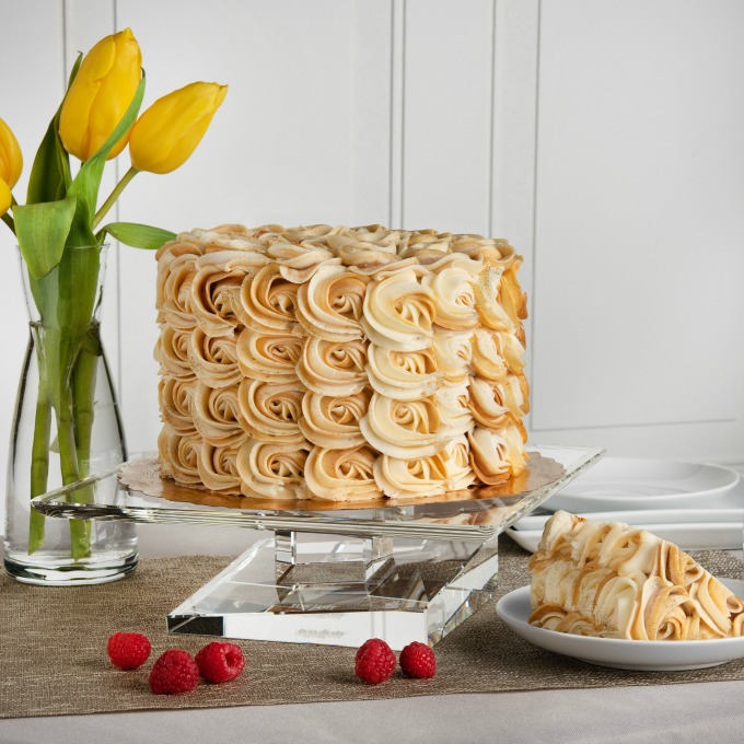 Joyjolt Carre Crystal Glass Cake Stand