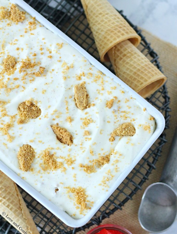 No-Churn Cheesecake Ice Cream with Graham Cracker Crust