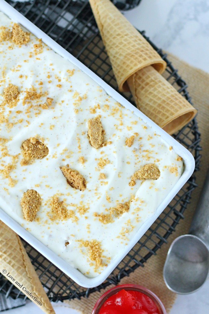 No-Churn Cheesecake Ice Cream with Graham Cracker Crust