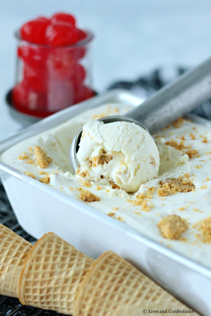 No-Churn Cheesecake Ice Cream with Graham Cracker Crust