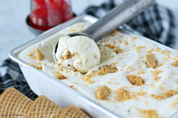 No-Churn Cheesecake Ice Cream with Graham Cracker Crust