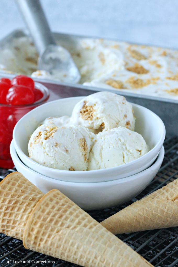 No-Churn Cheesecake Ice Cream with Graham Cracker Crust