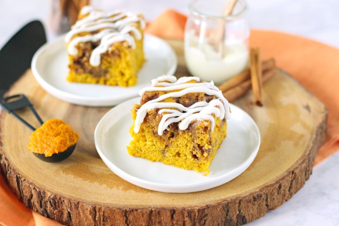 Pumpkin Spice Cinnamon Roll Cake