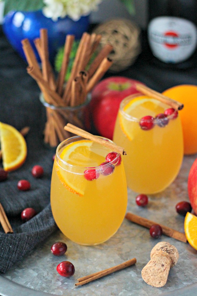 Homemade Apple Cider Mimosas