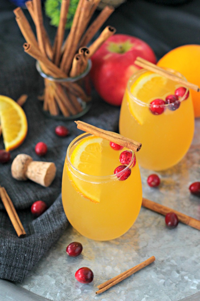 Homemade Apple Cider Mimosas