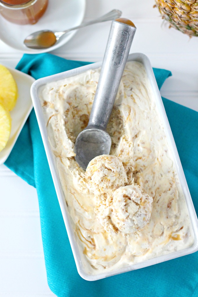 Caramelized Pineapple No-Churn Ice Cream